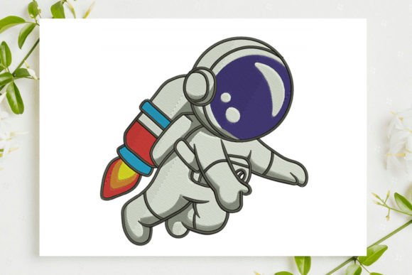 Astronaut Flying with Rocket: A Holiday Embroidery Review