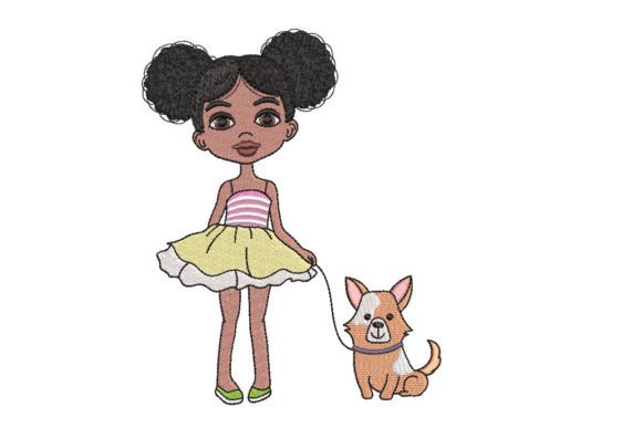 Review: African Little Girl with a Dog Embroidery Design